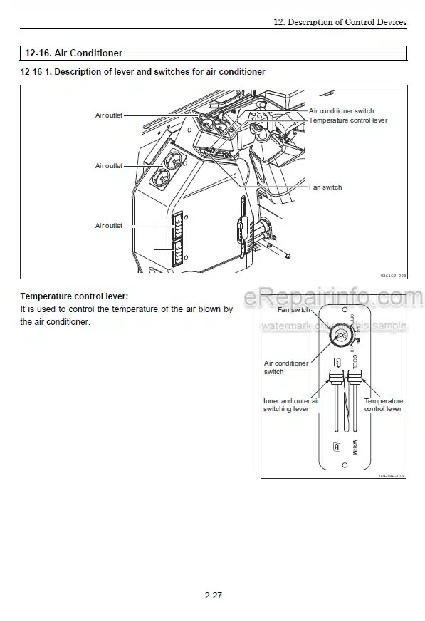 Photo 9 - Gehl Z80 Operators Manual Compact Excavator