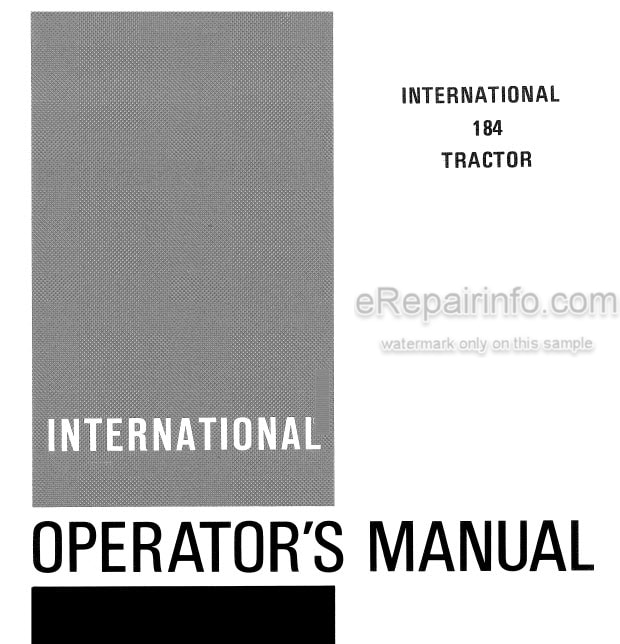 Photo 5 - International 184 Operators Manual Tractor 1084587R1