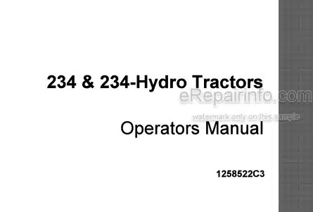 Photo 5 - International 234 234 Hydro Operators Manual Tractor 1258522C3