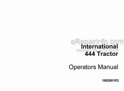 Photo 5 - International 444 Operators Manual Tractor 1082661R2