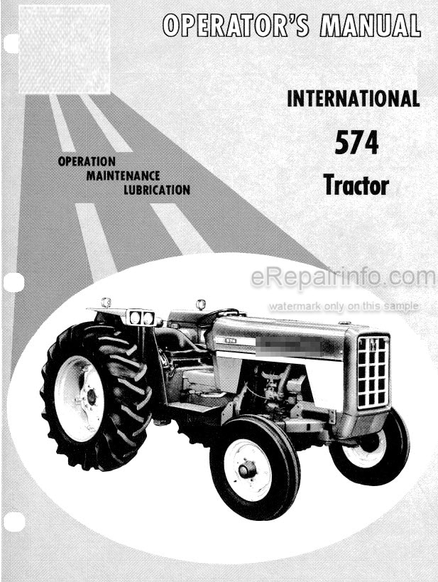 Photo 5 - International 574 Operators Manual Tractor 1084039R1