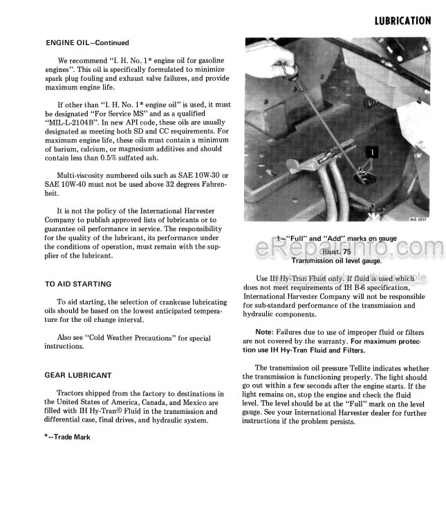 Photo 6 - International 856 Operators Manual Tractor 1082650R2