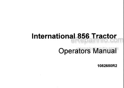 Photo 5 - International 856 Operators Manual Tractor 1082650R2