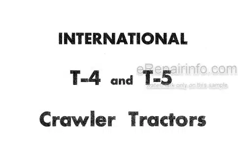 Photo 4 - International T4 T5 Operators Manual Crawler Tractor 1003883R1