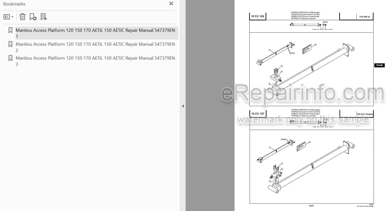 Photo 4 - Manitou 120AETJL 150AETJL 170AETJL 170AETJL 150AETJC Repair Manual Access Platform