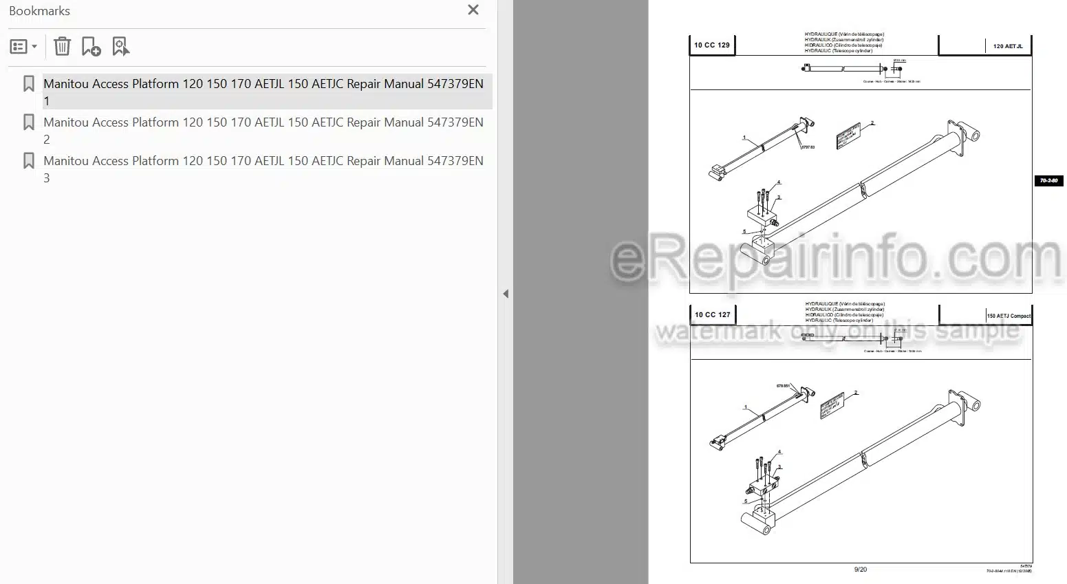 Photo 4 - Manitou 120AETJL 150AETJL 170AETJL 170AETJL 150AETJC Repair Manual Access Platform