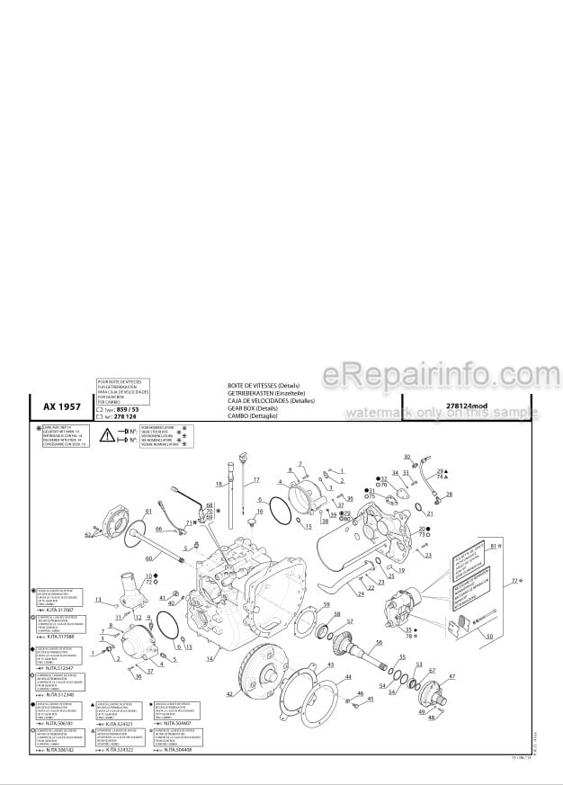 Photo 3 - Manitou 1436 Parts Catalog Gear Box