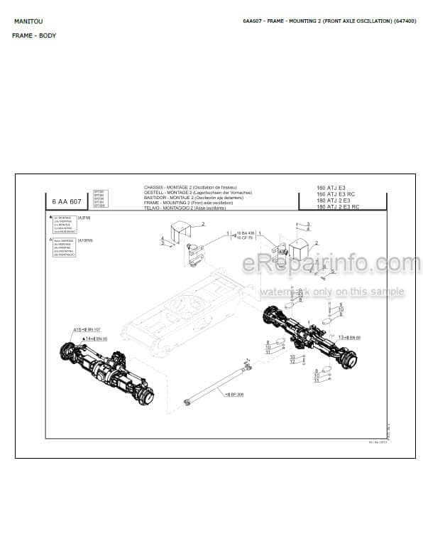 Photo 5 - Manitou 160ATJ 180ATJ E3 RC Parts Catalog Access Platform