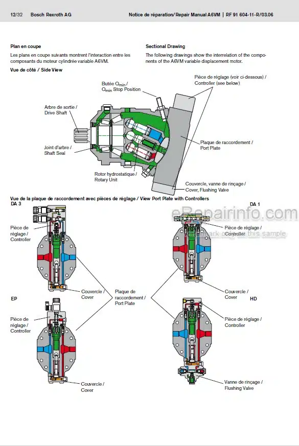 Photo 2 - Manitou Bosch Rexroth A6VM28-200 Serie 63 Repair Manual Axial Piston Variable Displacement Motor