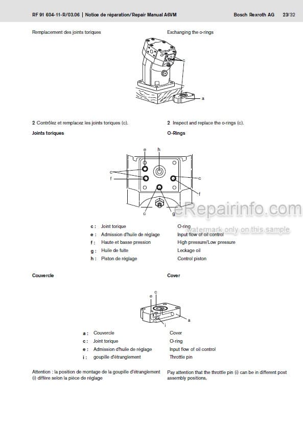 Photo 5 - Manitou Bosch Rexroth A6VM28-200 Serie 63 Repair Manual Axial Piston Variable Displacement Motor