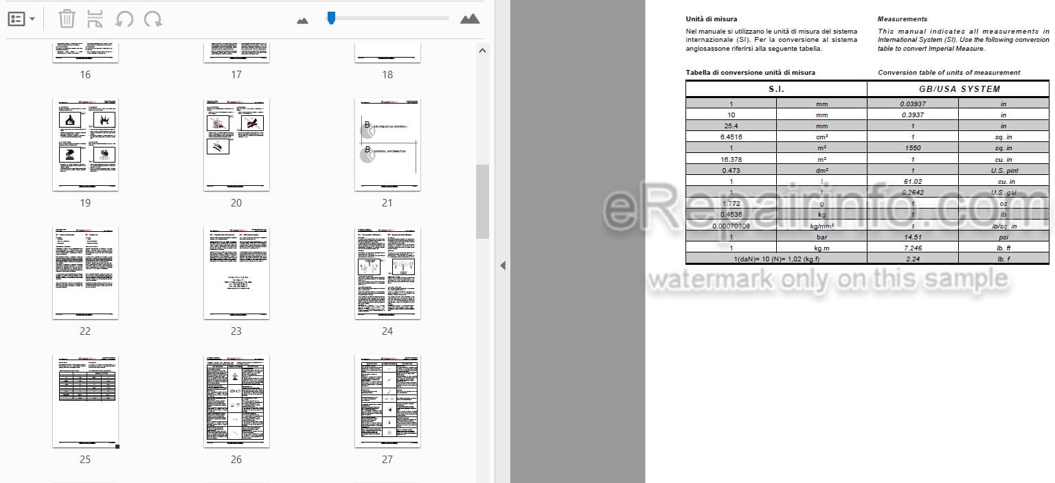 Photo 3 - Manitou Carraro Type 26.27M 26.32M Repair Manual Brakes