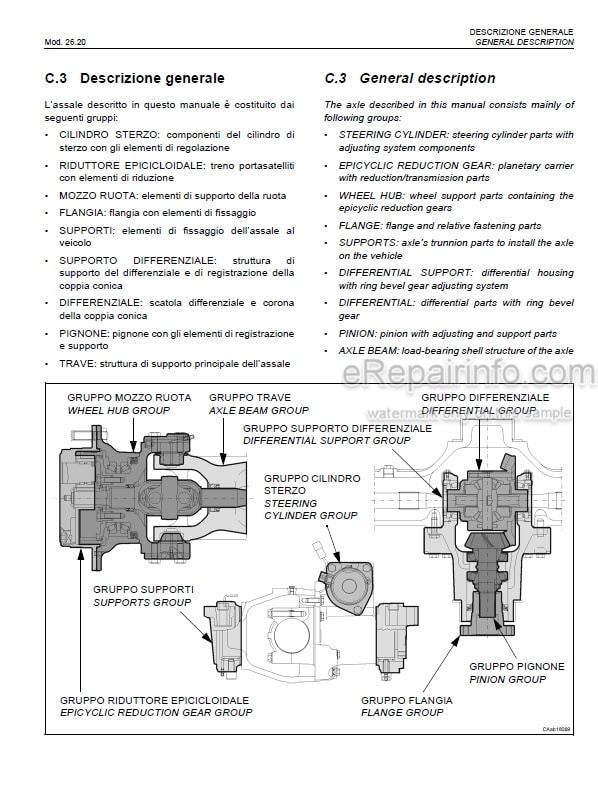 Photo 5 - Manitou Carraro Type 26.20 Repair Manual Axle