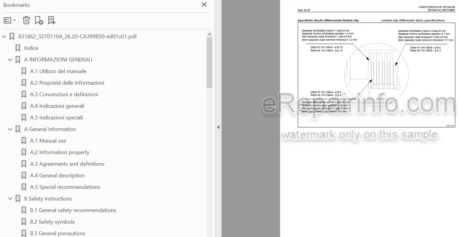 Photo 4 - Manitou Carraro Type 26.20 Repair Manual Axle