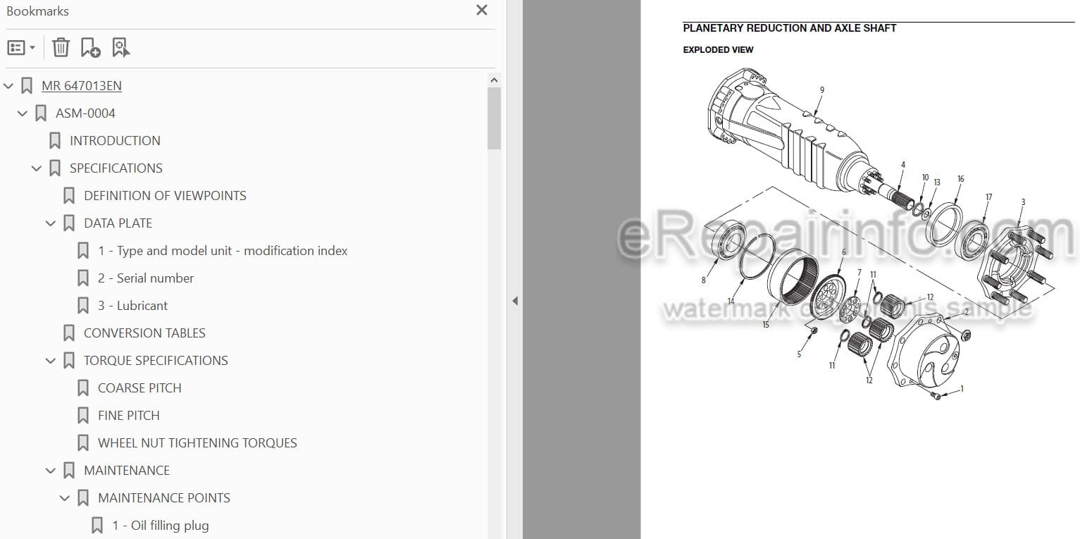 Photo 3 - Manitou Dana Type 112 Repair Manual Axle