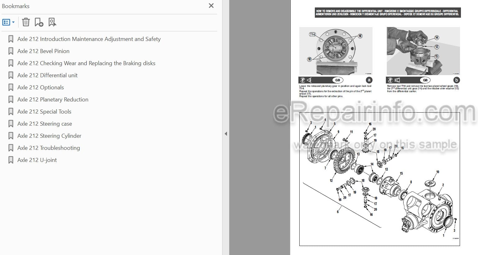 Photo 3 - Manitou Dana Type 212 Repair Manual Axle