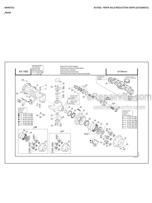 Photo 5 - Manitou M-X30-2 M-X30-4 M-X50-2 M-X50-4 M-X70-2 S3E3 Parts Catalog Forklift