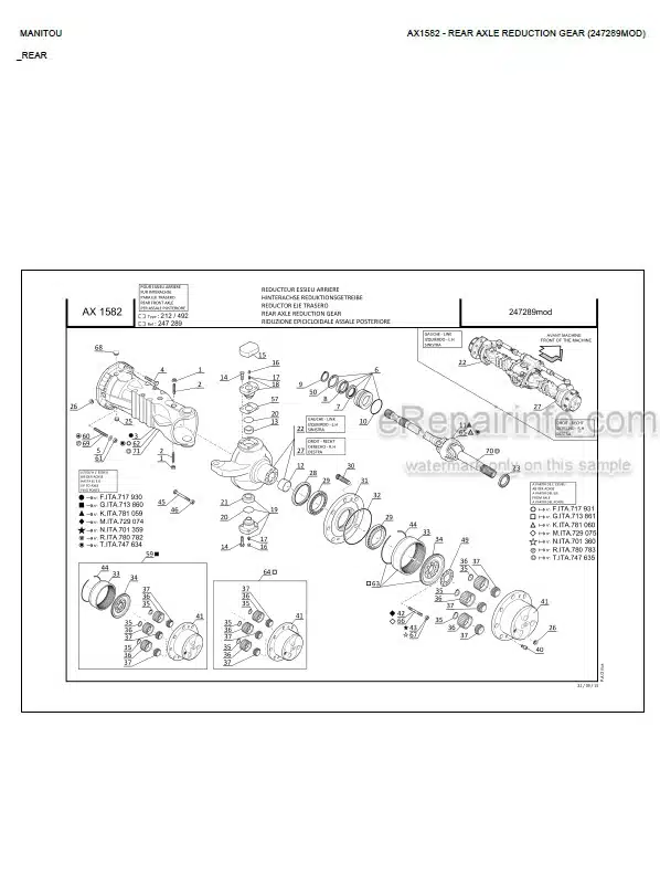 Photo 5 - Manitou M-X30-2 M-X30-4 M-X50-2 M-X50-4 M-X70-2 S3E3 Parts Catalog Forklift