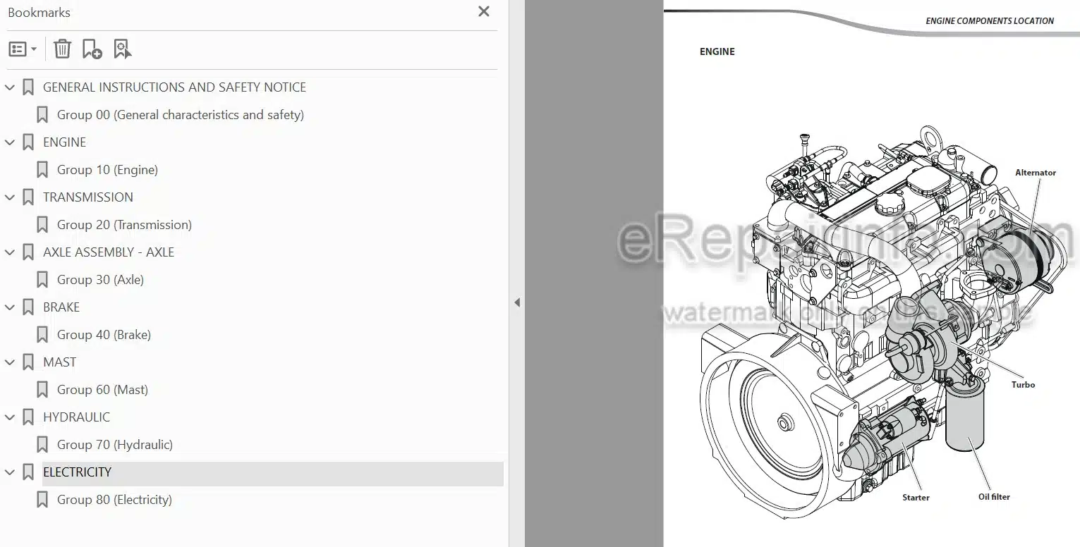 Photo 4 - Manitou M-X30-2 M-X30-4 M-X50-2 M-X50-4 M-X70-2 Serie 3 Repair Manual Forklift