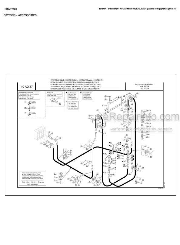 Photo 2 - Manitou M-X30-4 M-X50-4 M-X70-2 S3E3 Parts Catalog Forklift