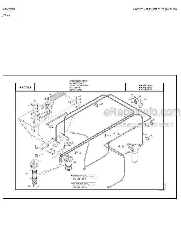 Photo 5 - Manitou M-X30-4 M-X50-4 M-X70-2 S3E3 Parts Catalog Forklift
