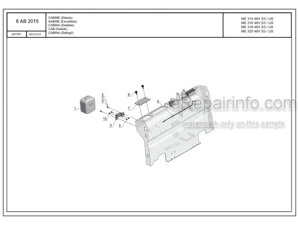 Photo 3 - Manitou ME315C 24V S3 US Parts Catalog Forklift