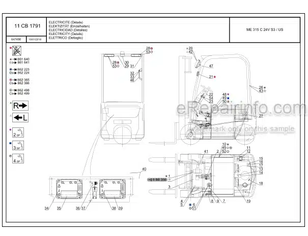 Photo 9 - Manitou ME315C 24V S3 US Parts Catalog Forklift