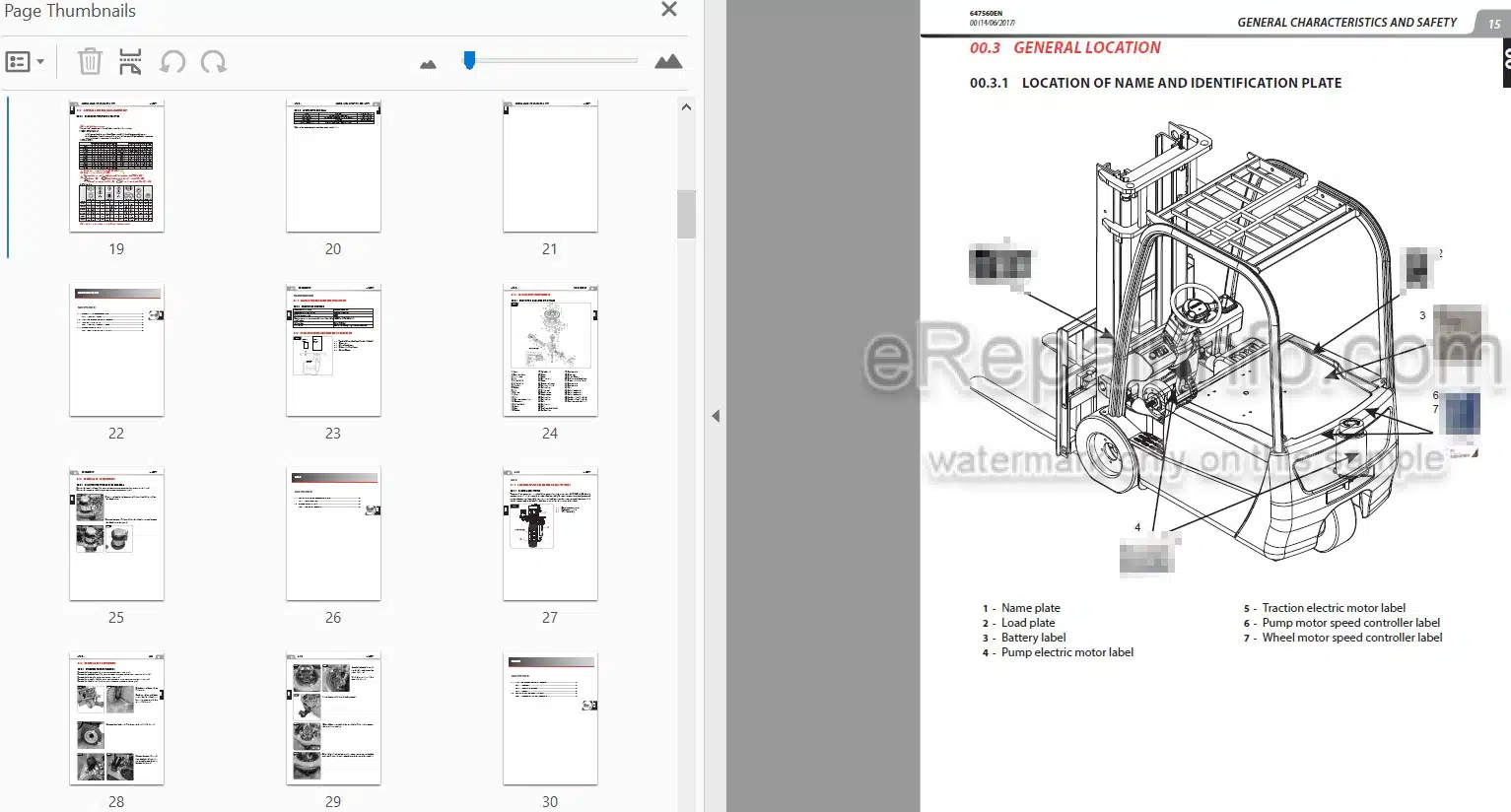 Photo 3 - Manitou ME315C 24V S3 US Repair Manual Forklift
