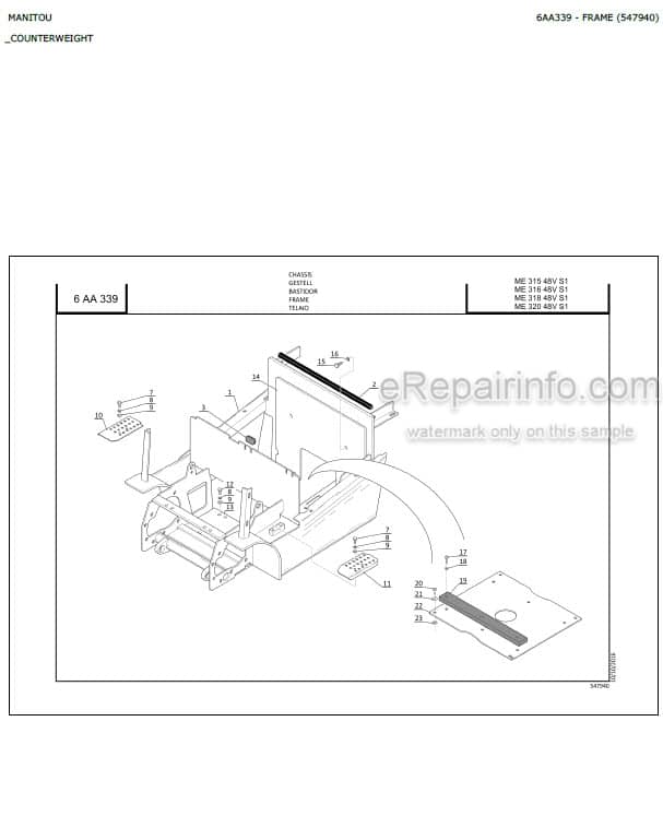 Photo 6 - Manitou MLT735LSU MLT735-120LSU MLT741-120LSU MLT1035L S5 E3 Parts Catalog Telescopic Handler