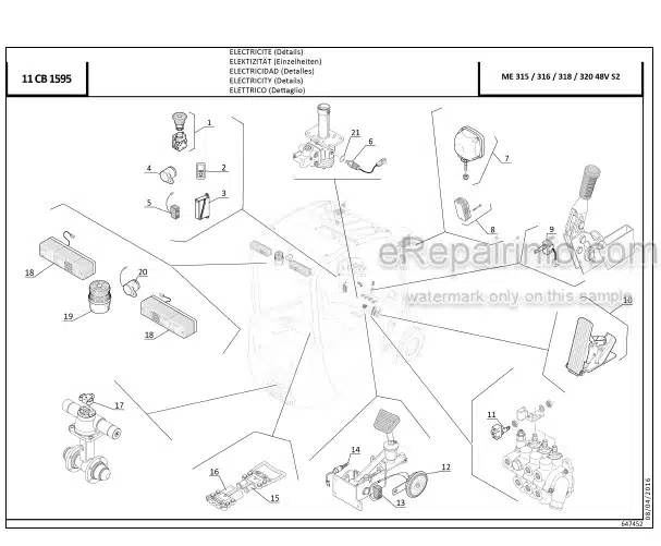 Photo 3 - Manitou ME315 ME316 ME318 ME320 48V S2 Parts Catalog Forklift