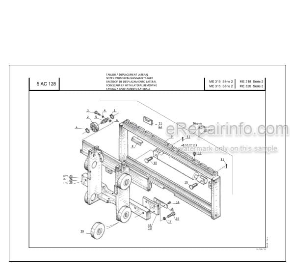 Photo 7 - Manitou ME315 ME316 ME318 ME320 Parts Catalog Forklift