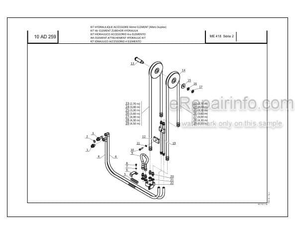 Photo 4 - Manitou ME418 ME420 ME425C ME425 ME430 Serie 2 Parts Catalog Forklift