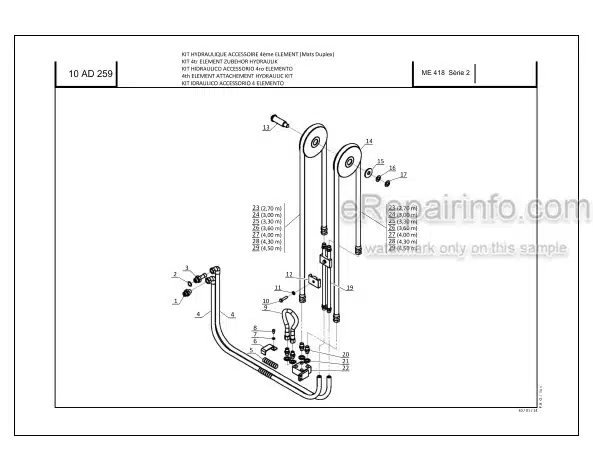 Photo 4 - Manitou ME418 ME420 ME425C ME425 ME430 Serie 2 Parts Catalog Forklift