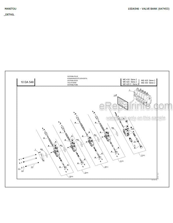 Photo 6 - Manitou MLT523 MLT526 Turbo Serie C 2 Parts Catalog Telescopic Handler