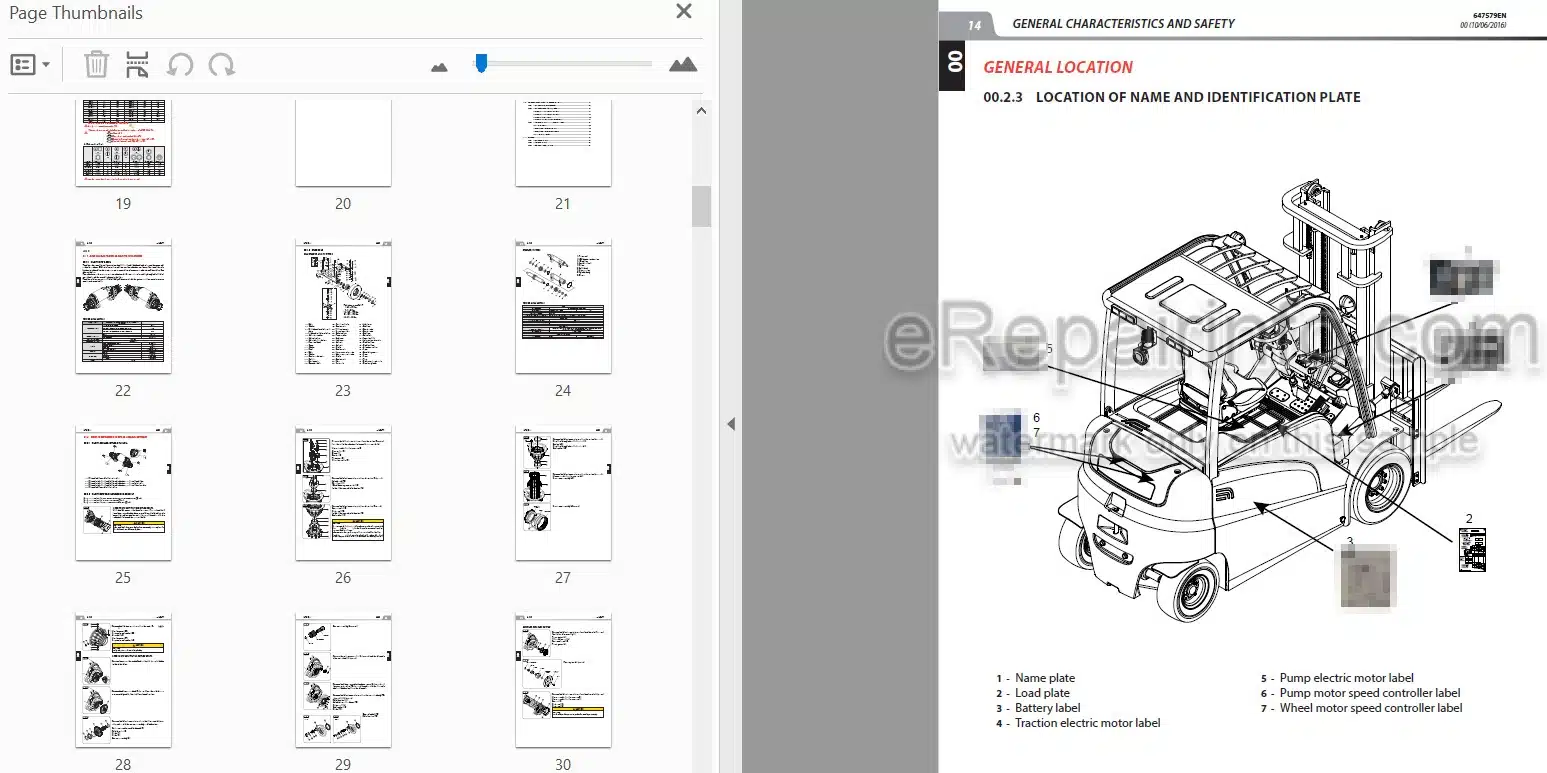 Photo 4 - Manitou ME425 ME430 ME435 80V S3 Repair Manual Forklift