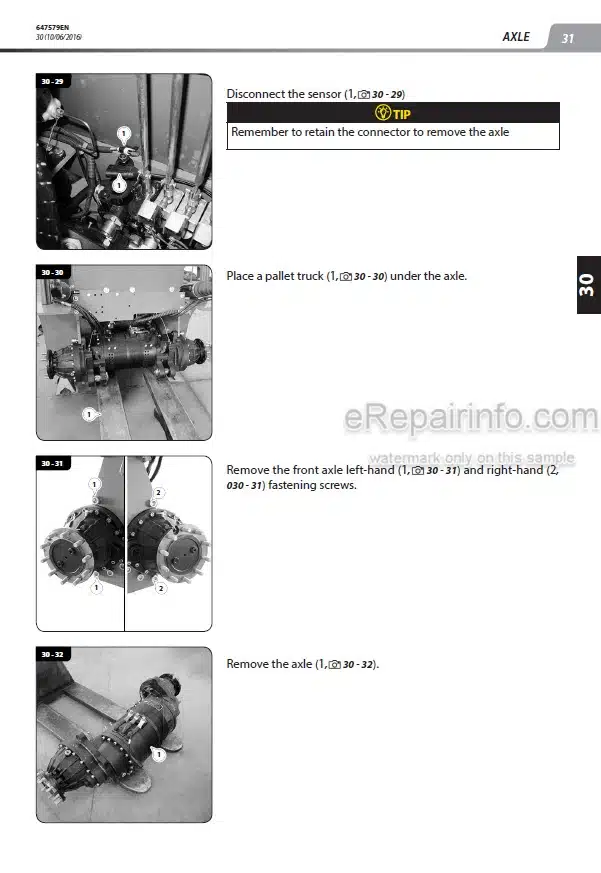 Photo 4 - Manitou ME425 ME430 ME435 80V S3 Repair Manual Forklift