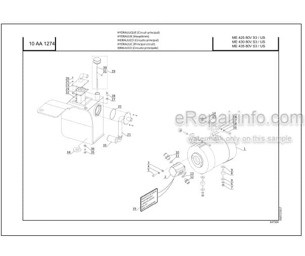 Photo 4 - Manitou ME425 ME430 ME435 80V S3 US Parts Catalog Forklift