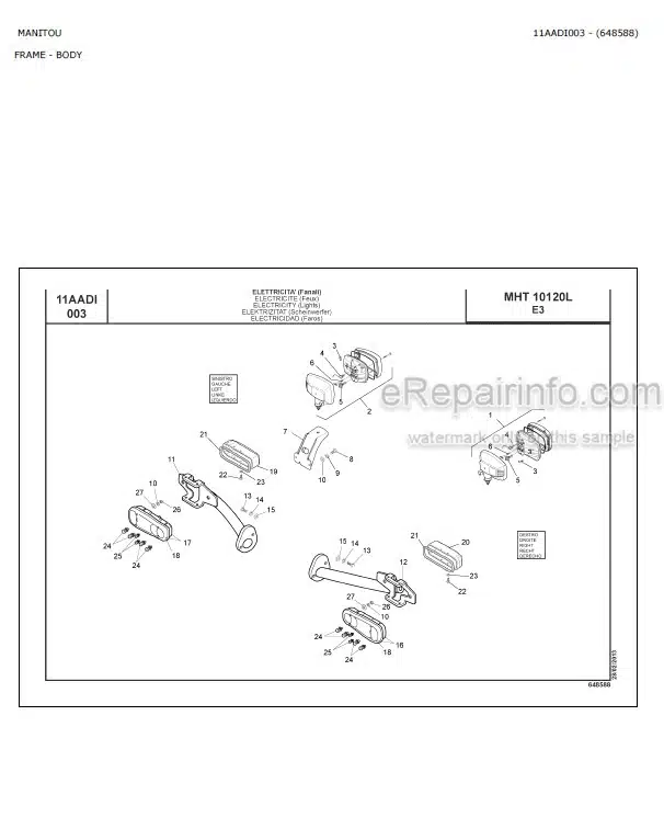 Photo 4 - Manitou MHT10120L E3 Parts Catalog Telescopic Handler