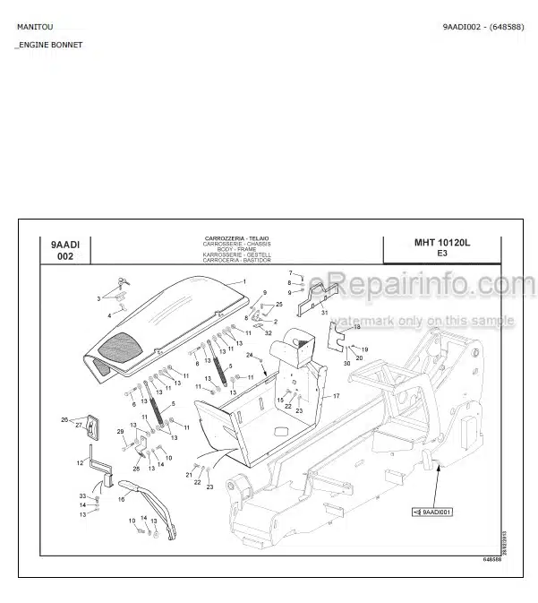 Photo 4 - Manitou MHT10120L E3 Parts Catalog Telescopic Handler