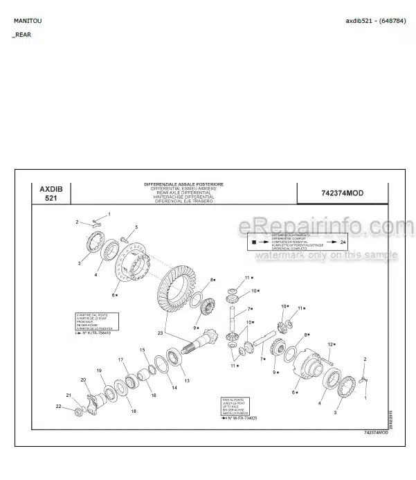 Photo 3 - Manitou MHT10120L Parts Catalog Telescopic Handler