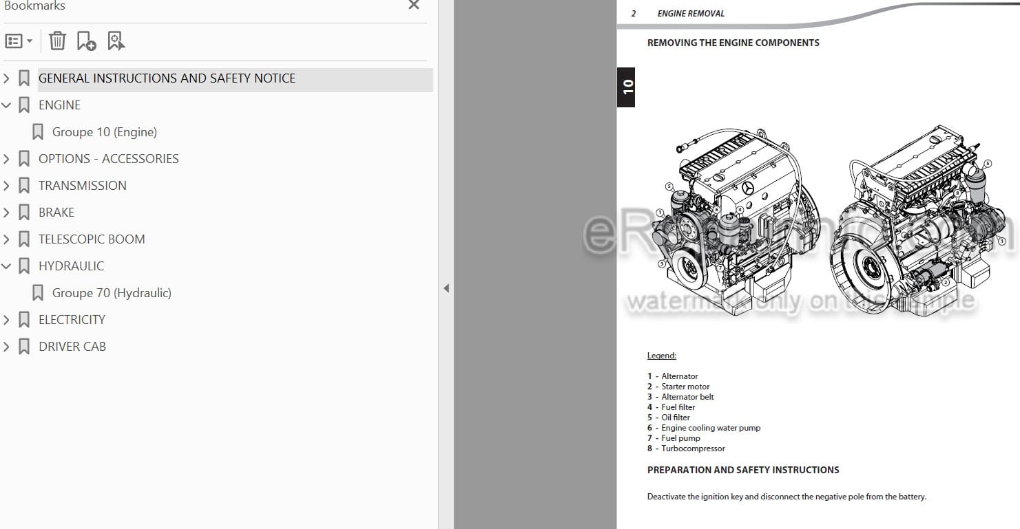 Photo 4 - Manitou MHT10120 MHT7140 MHT990 MHT10160 MHT10180 MHT10210 MHT10225 Repair Manual Telescopic Handler