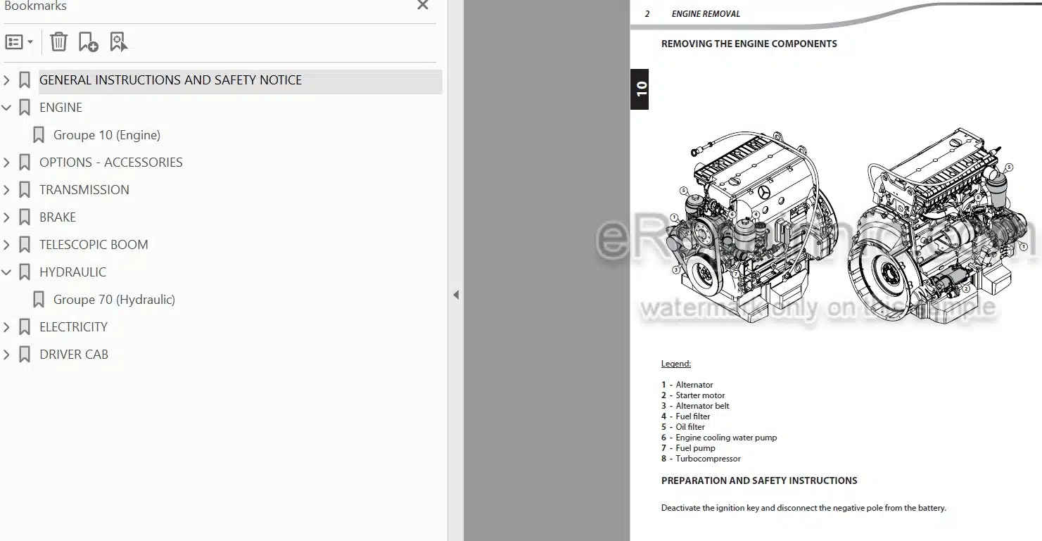 Photo 4 - Manitou MHT10120 MHT7140 MHT990 MHT10160 MHT10180 MHT10210 MHT10225 Repair Manual Telescopic Handler