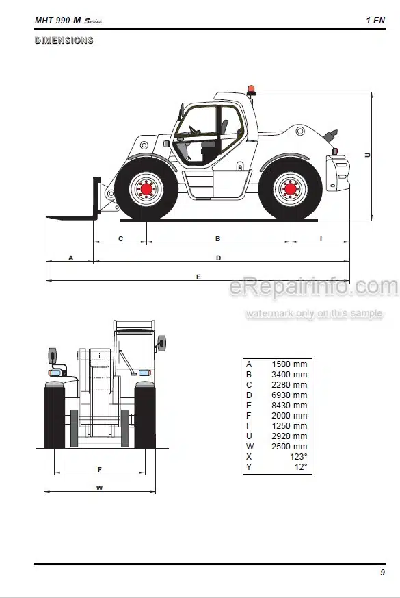 Photo 5 - Manitou MHT7140 MHT990 MHT990MHO MHT10120L MHT10160L Comfort Line Repair Manual Telescopic Handler
