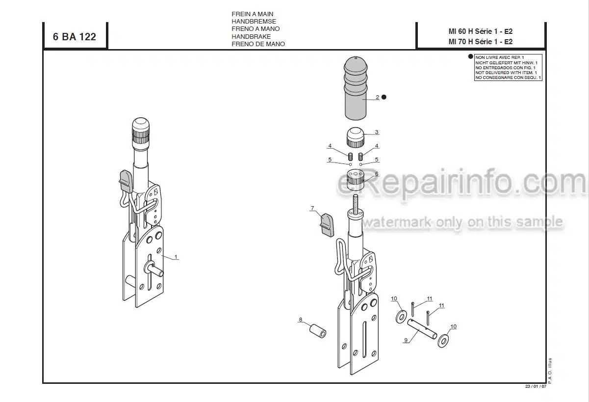 Photo 12 - Manitou MI60H MI70H Serie 1 E2 Parts Catalog Forklift