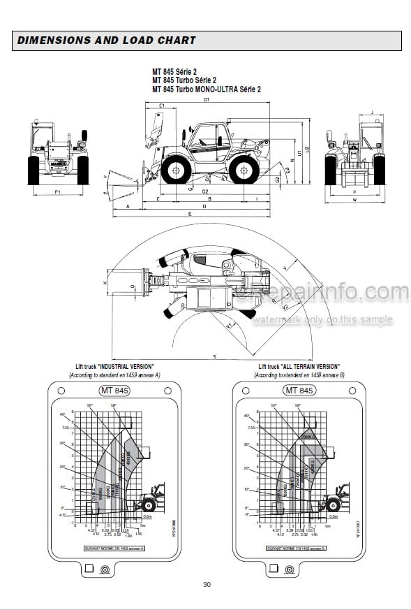 Photo 5 - Manitou ML632 ML635 MT835-120LS MT845 MT940L MT1233S MT1240L MT1330SL MT1337SL MT1637SL MT1740SL Repair Manual Telescopic Handler