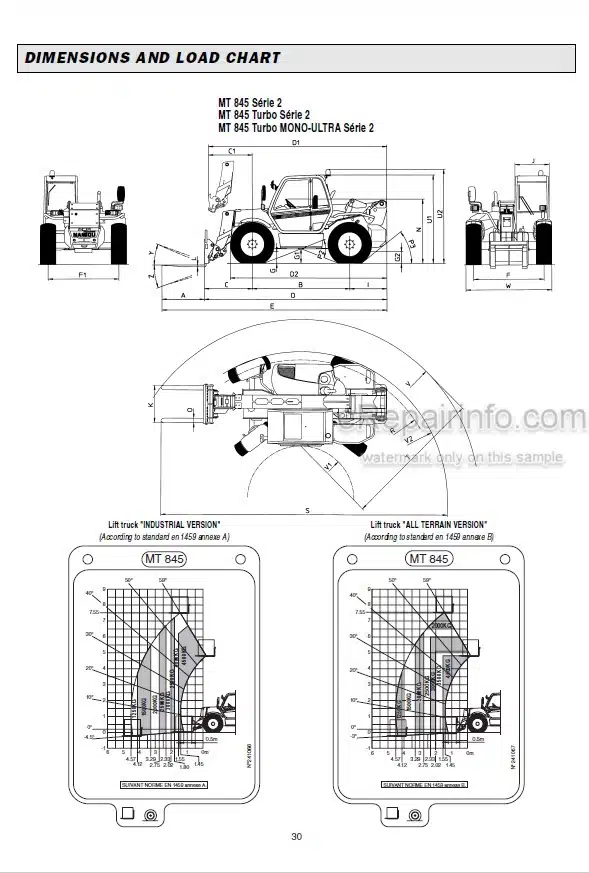 Photo 5 - Manitou ML632 ML635 MT835-120LS MT845 MT940L MT1233S MT1240L MT1330SL MT1337SL MT1637SL MT1740SL Repair Manual Telescopic Handler