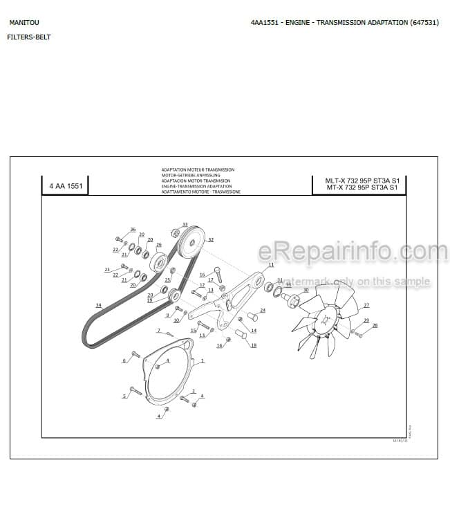 Photo 1 - Manitou MLT-X732-95P ST3A S1 Parts Catalog Telescopic Handler