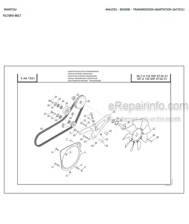 Photo 1 - Manitou MLT-X732-95P ST3A S1 Parts Catalog Telescopic Handler