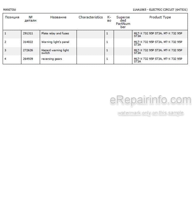 Photo 5 - Manitou MLT-X732-95P ST3A S1 Parts Catalog Telescopic Handler