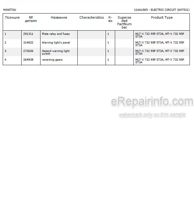 Photo 5 - Manitou MLT-X732-95P ST3A S1 Parts Catalog Telescopic Handler