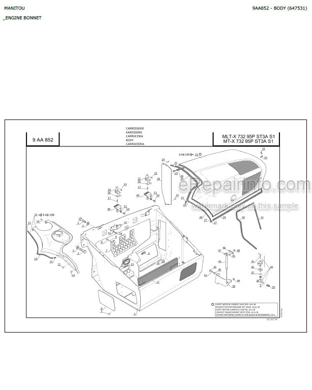 Photo 2 - Manitou MLT-X732 MT-X732 95P ST3A S1 Parts Catalog Telescopic Handler
